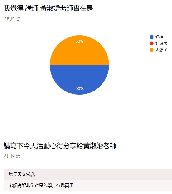 大家給老師的線上回饋