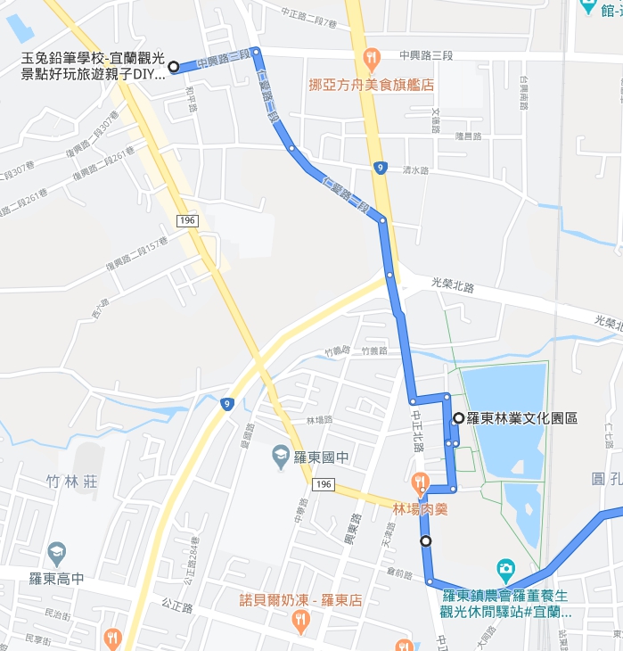 可以拖移路線中的白色小點，變更路線。