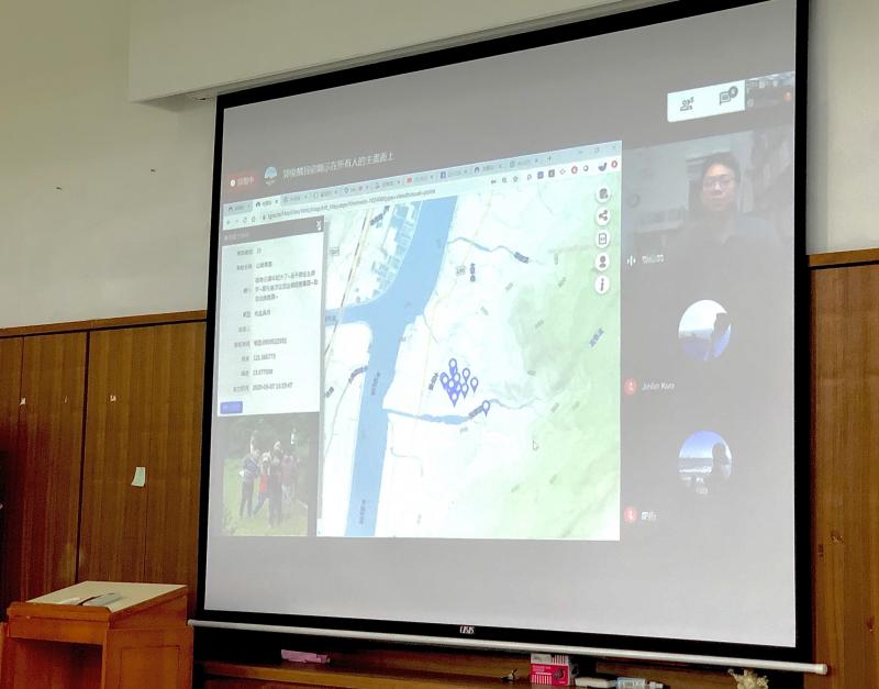 光復DOC透過Hangout meet進行遠距教學，開設TGOS地圖教學課程。