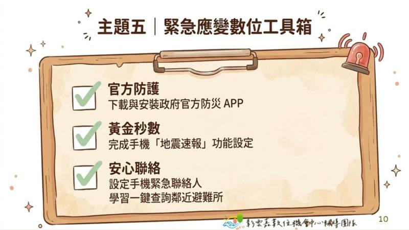 「緊急應變數位工具箱」單元