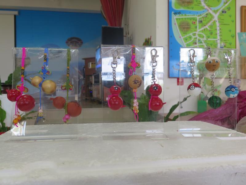 瓊崖海棠種子DIY吊飾成品。