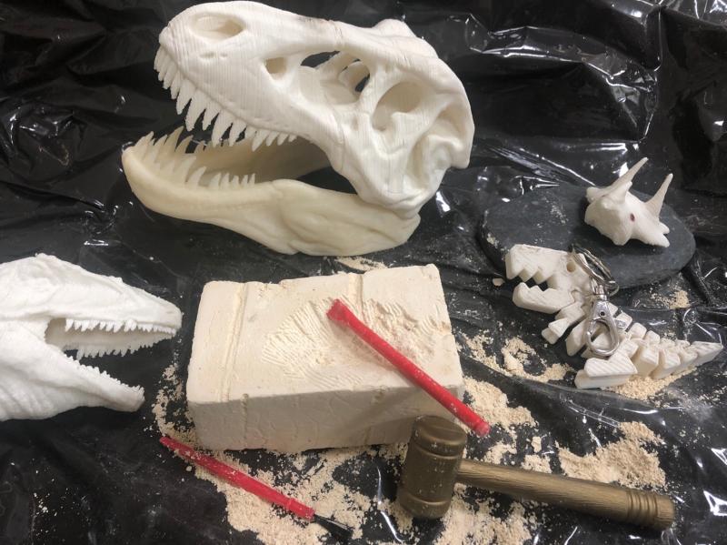３Ｄ列印技術印恐龍化石鑰匙圈ＤＩＹ玩具