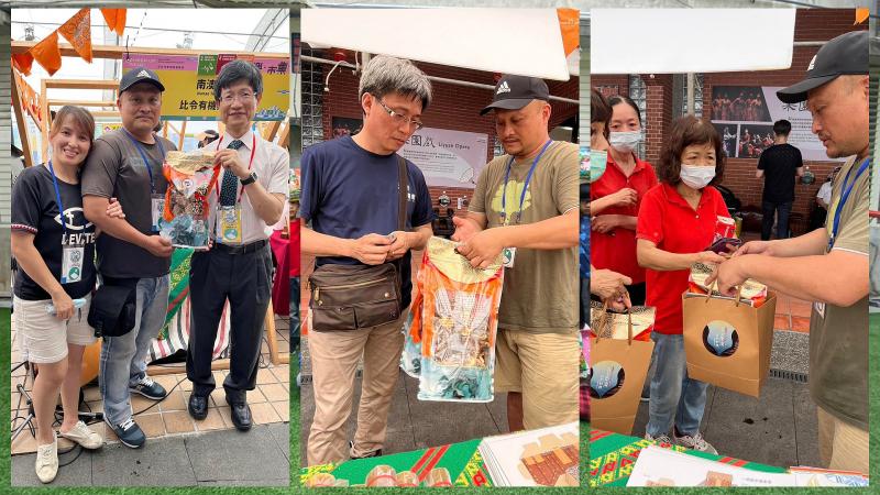 比令有機段木香菇參加「2023 亞太社會創新高峰會」興市集活動，民眾踴躍購買有機段木香菇。