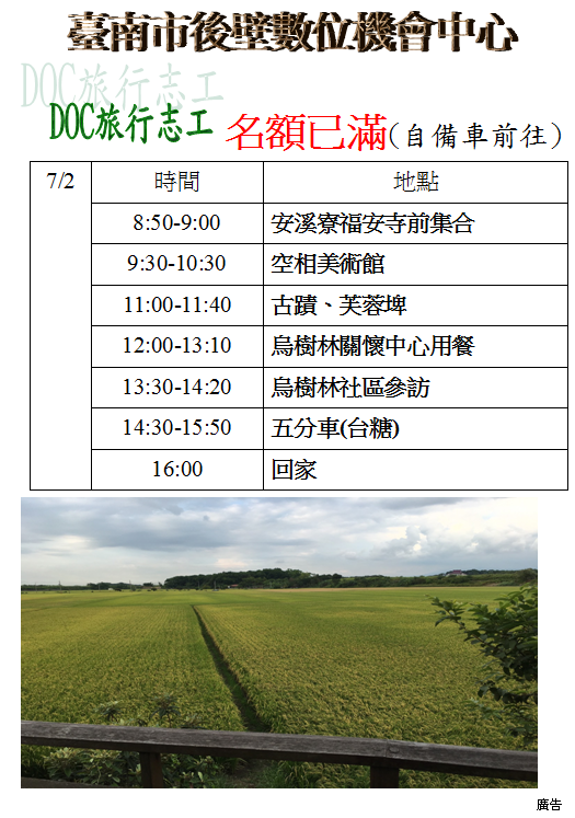 感謝再感謝~名額已報滿   課程~~DOC旅行志工-社區深度體驗-封面照