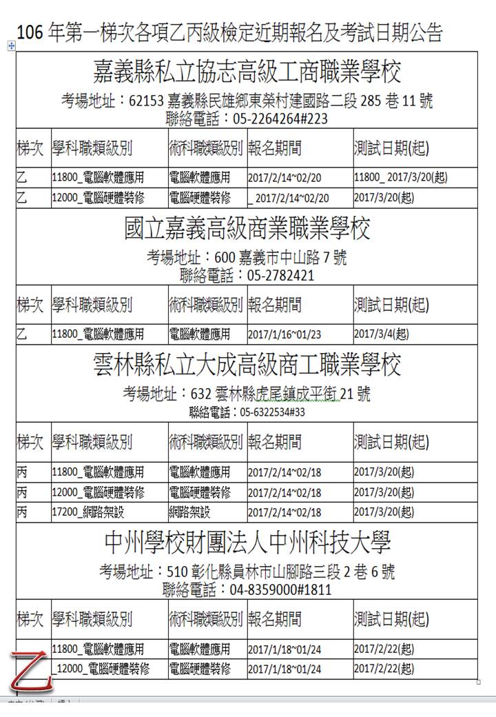 106年近期乙丙級檢定日期出爐瞭公告分享-封面照