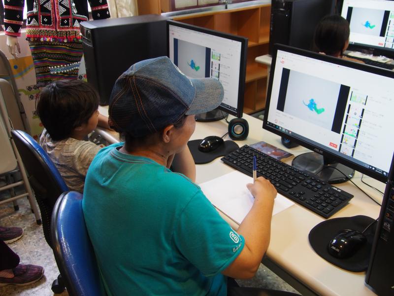 大小學員一起合作，完成了作品:豬的活力早餐。