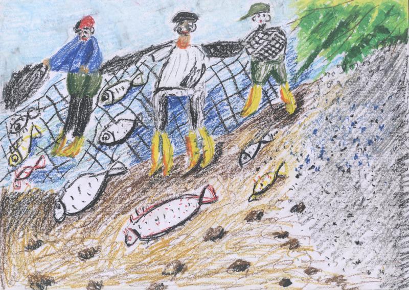 海埔長者繪製的舊時產業活動