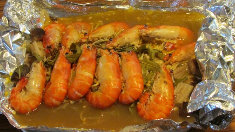 創意菜品名稱:水蓼焗奶油蝦