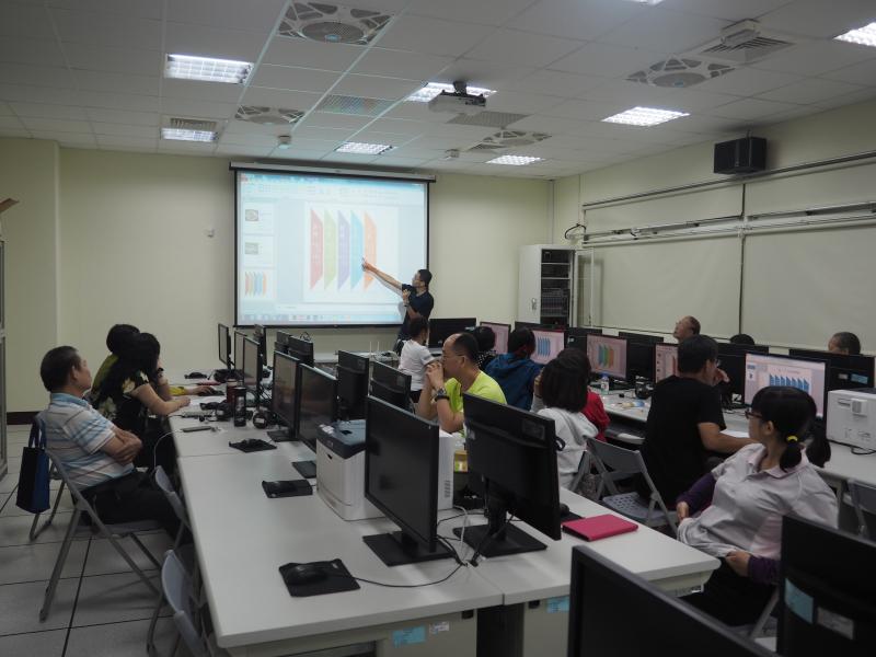 老師認真教課中