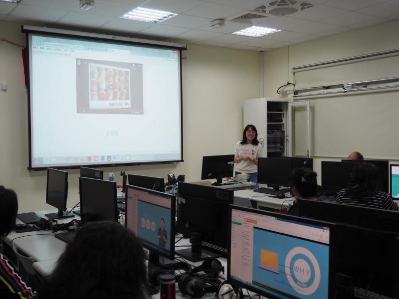 老師放映多部相關地景聲音的影片，讓學員知道聲音地景的導覽技巧，每種聲音地景所呈現出來的風格模式也不同。