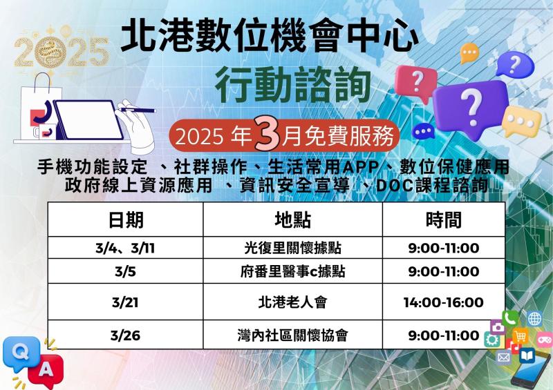 北港DOC-114年3月份免費行動諮詢I櫃台-封面照