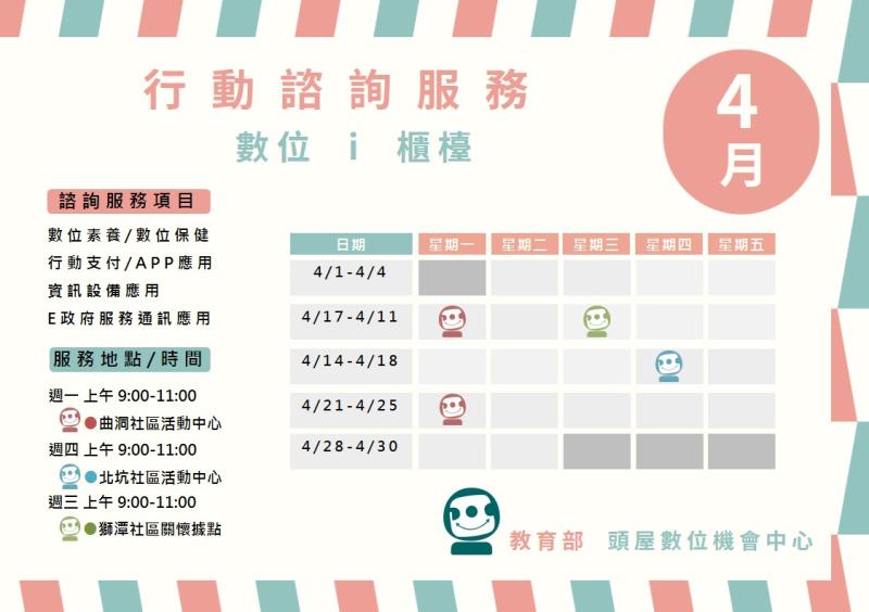 【DOC公告】4月行動諮詢服務-封面照