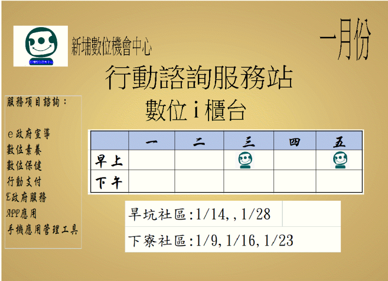 行動I櫃台諮詢 -ㄧ月份-封面照