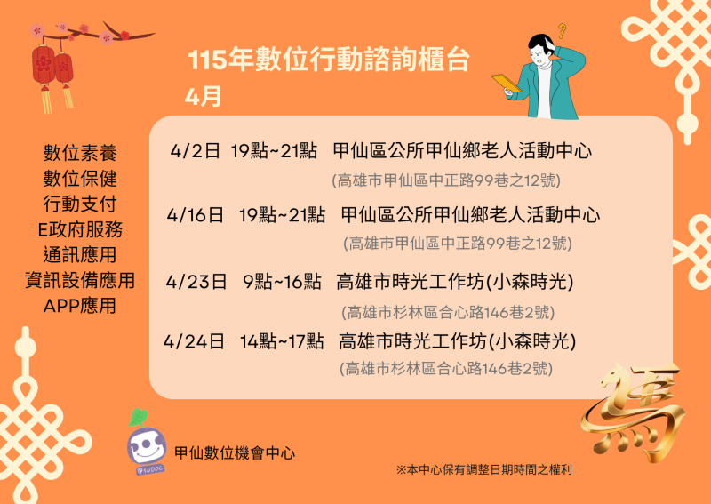 【甲仙DOC】4月行動諮詢-封面照