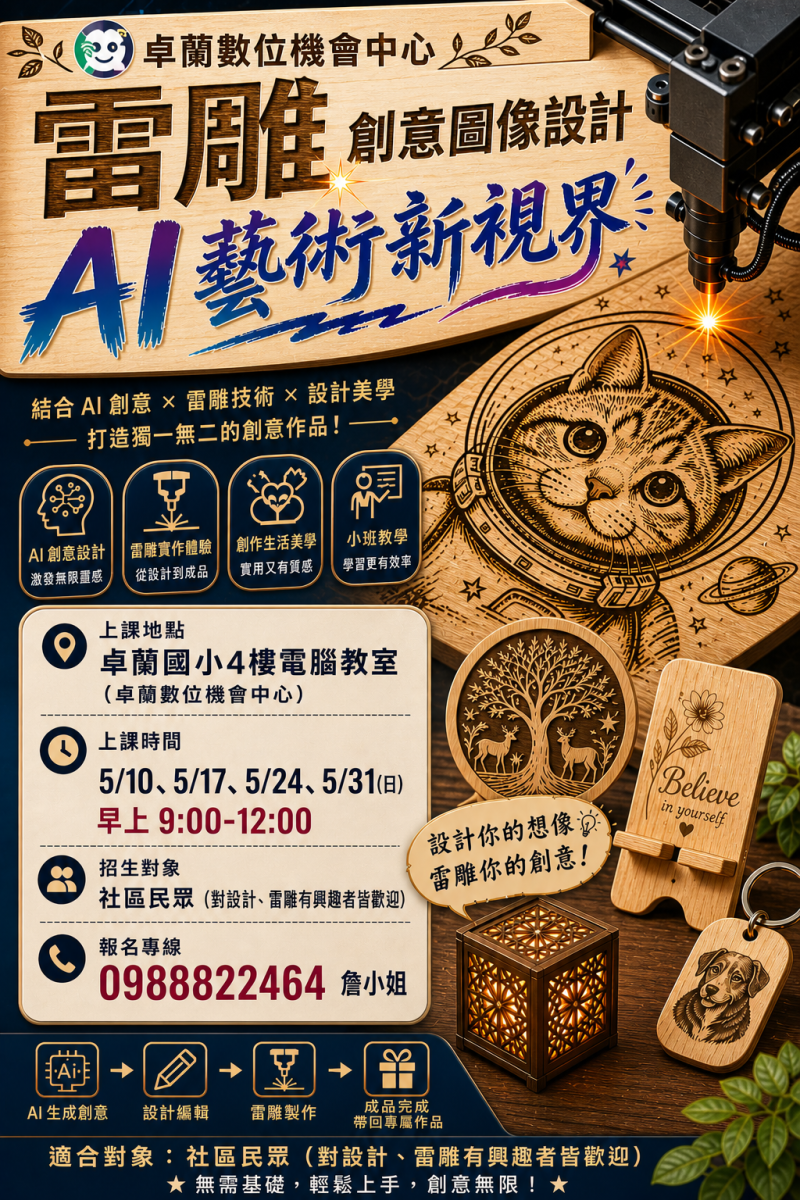 雷雕創意圖像設計：AI藝術新視界