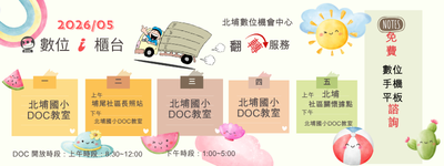 北埔數位機會中心-2026/05月數位i櫃台