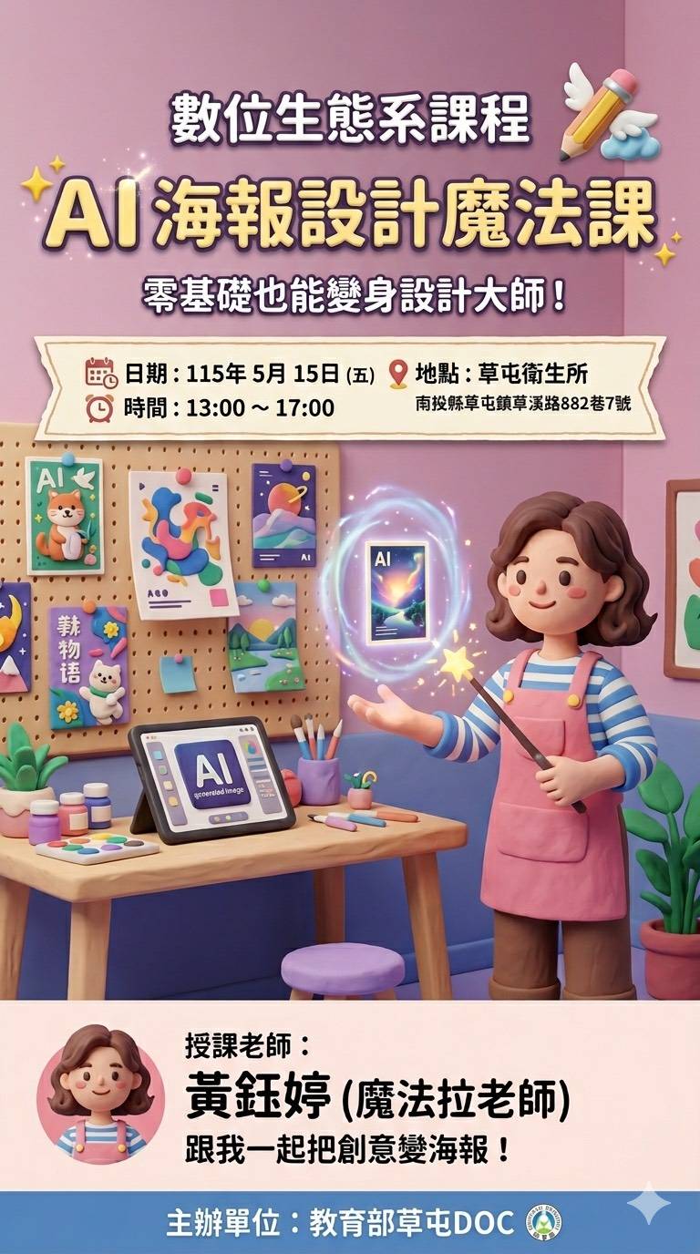 開課訊息 : AI 海報設計魔法課