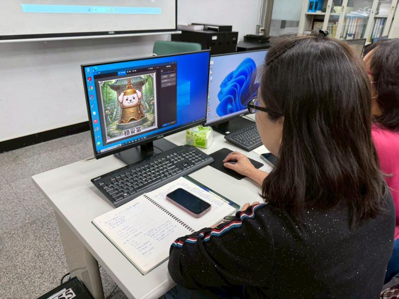 學員製作LINE貼圖,完成作品後非常有成就感。