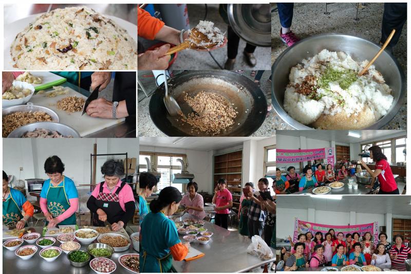 學員拍攝割稻飯的製作過程