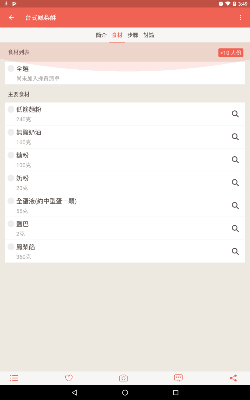 學員下載的食譜