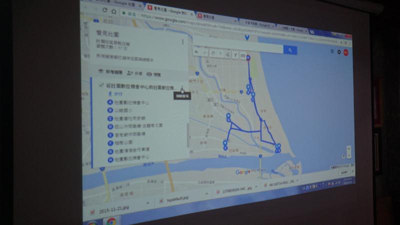 學員提供好多好多私房景點，老師先用GOOGLE帶大家去看看