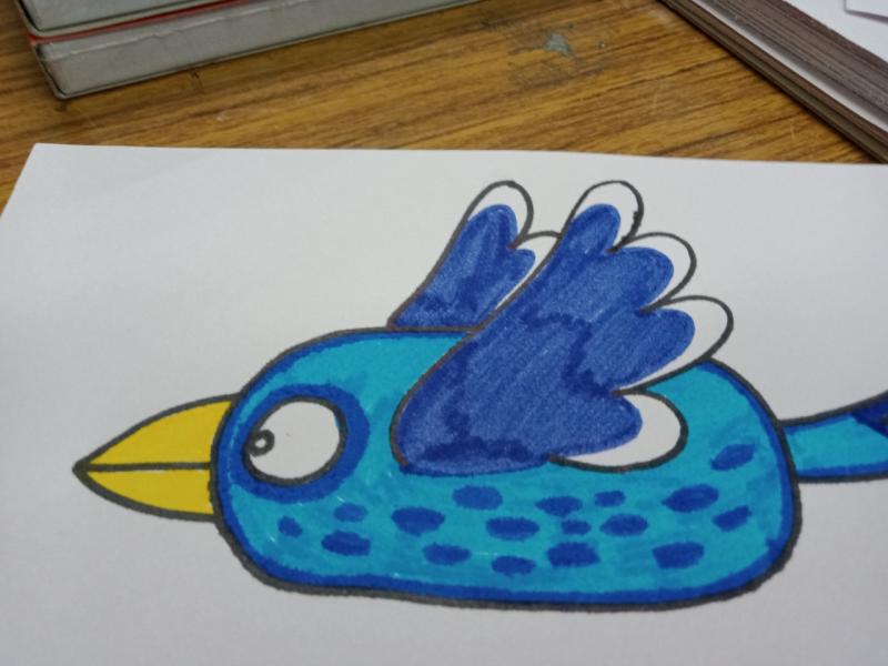 飛鳥動畫製作，這是學員繪畫完成的飛鳥，超可愛的！