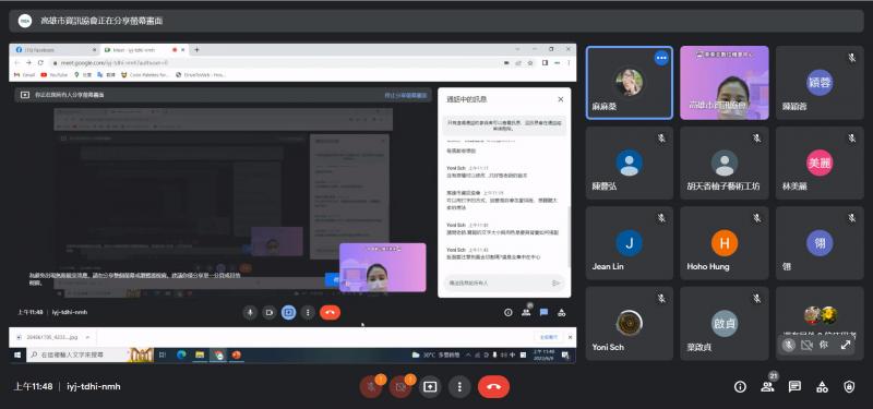 學員們踴躍提出簡報版面配置問題，視覺顏色、標題、內容文字搭配等相關排版疑惑。