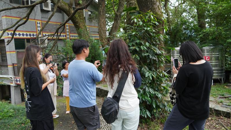 課程中講師帶領到雙龍國小後山，進行後山植物照片拍攝與影片紀錄