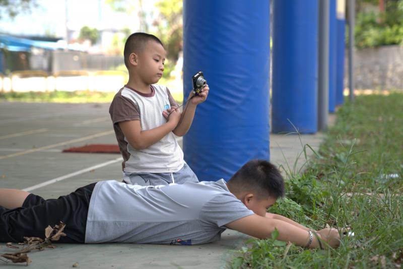 小人1號小學員拍攝了各種主題的照片，例如花朵、風景和人物