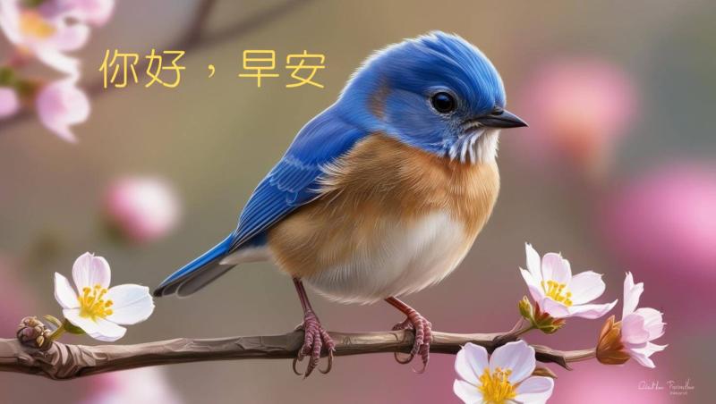 我要一隻可愛的小鳥站在樹枝上