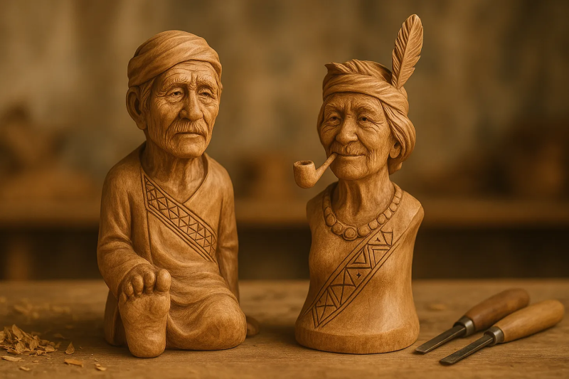 生成的原住民雕刻作品