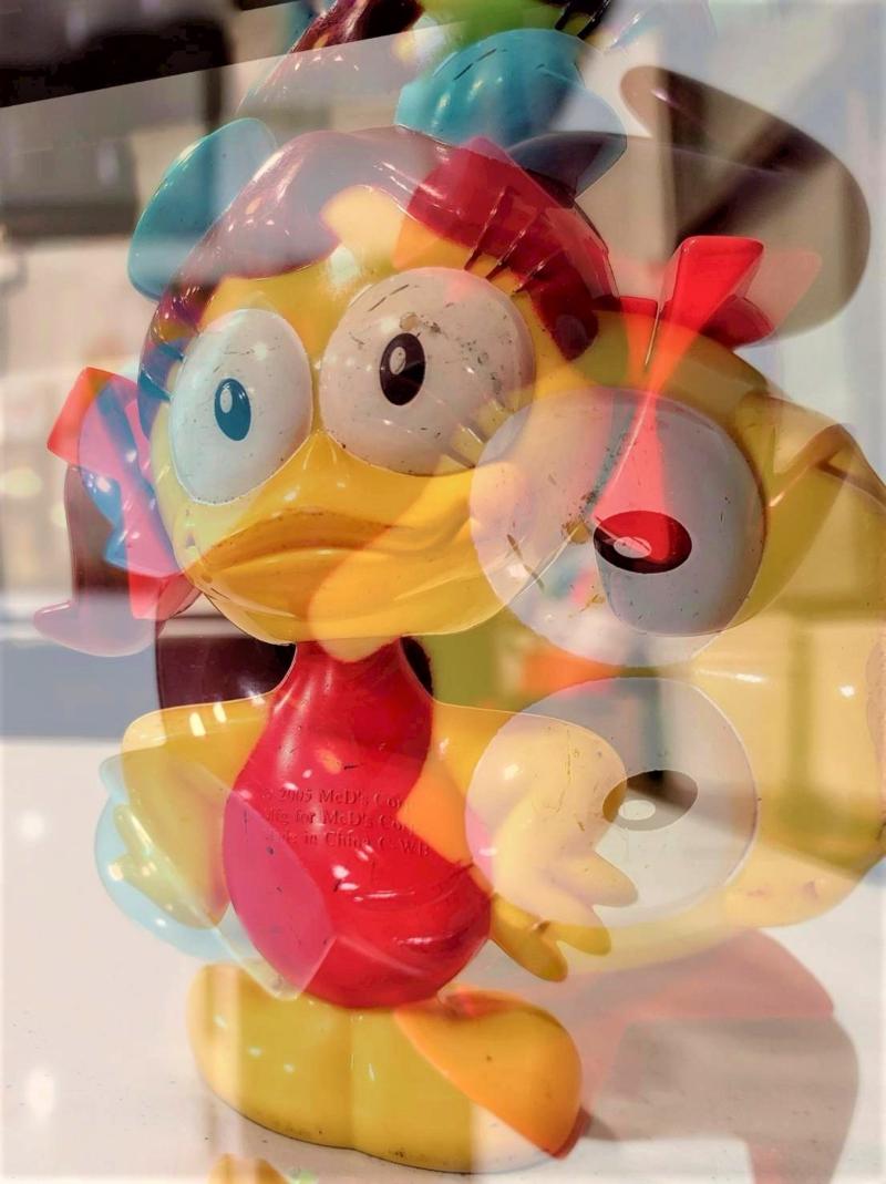 學員月英姊作品 歡樂鴨的合影照，「在哪鴨」開啟修圖，就可共享鴨與歡樂鴨的合影照甜蜜場景