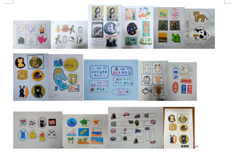 每位學員獨創的貼圖作品。