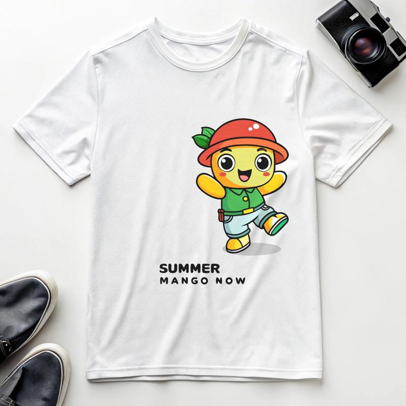 白色T-shirt轉印角色合成圖