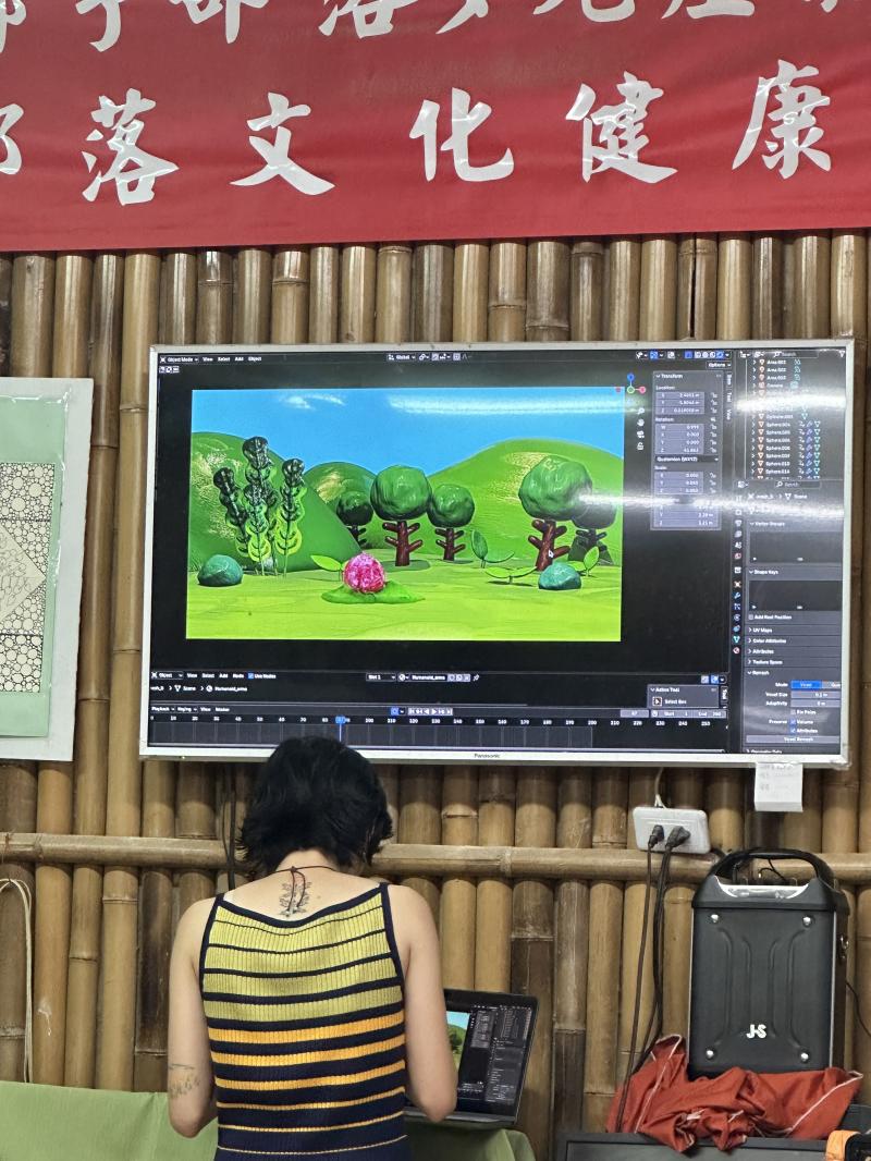 將學員物件放入3D山丘上，作品展示