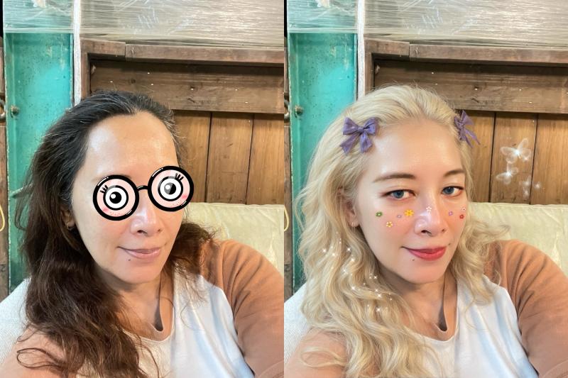 本次課程以自拍照為素材，學習亮度調整、膚色修飾與特效套用，完成具創意與美感的修圖作品，展現學員數位修圖實作成果。