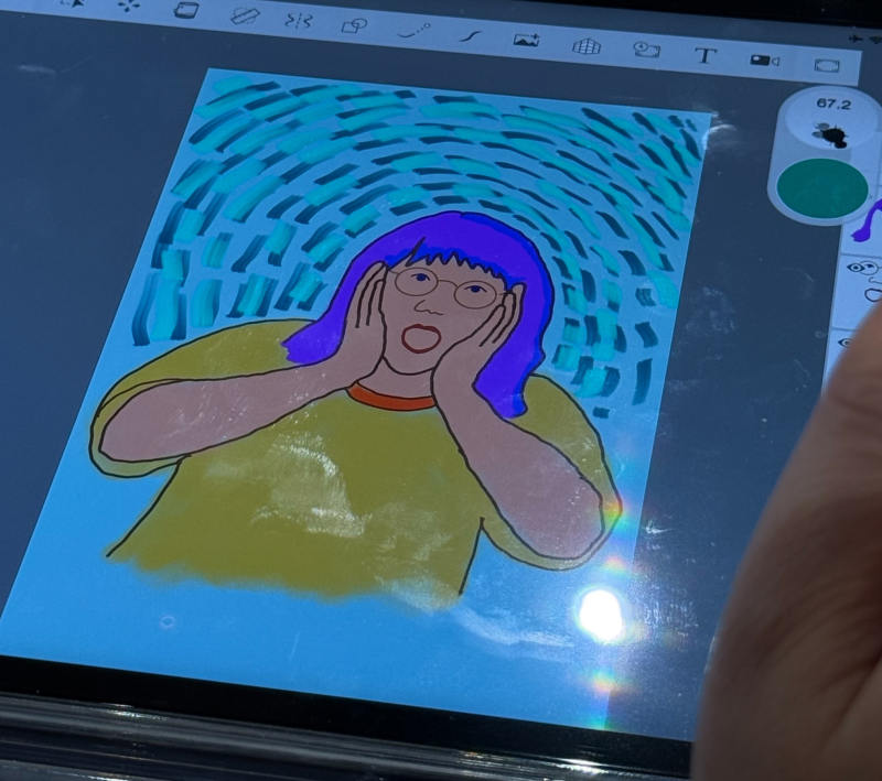 學員利用平板繪畫自己