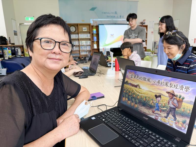 透過排版工具整合文字與插圖，學習頁面配置、閱讀動線與視覺呈現技巧，逐步完成兼具故事性與美感的數位繪本作品。