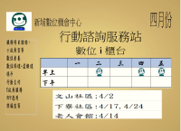 行動I櫃台諮詢 -四月份