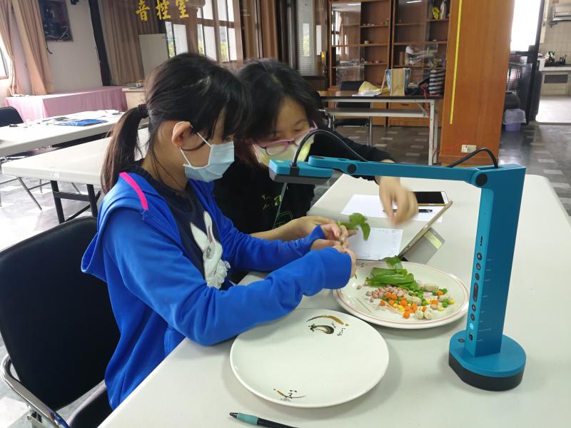 親子透過實務投影機創作有趣的作品