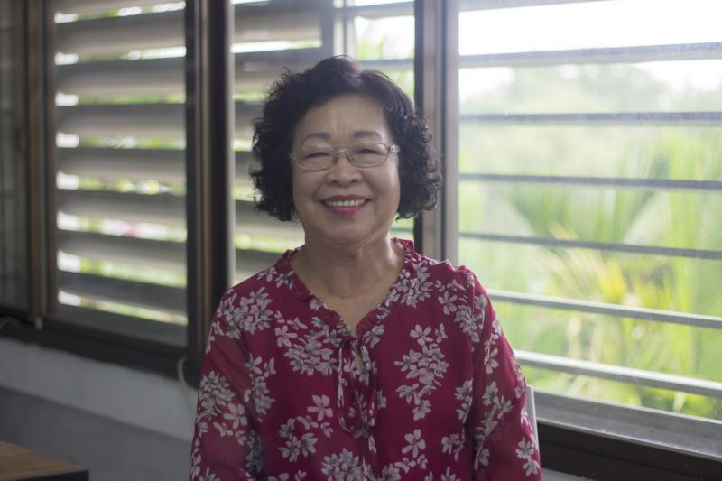 學員阿嬤露出笑容