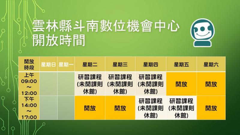 開放時間