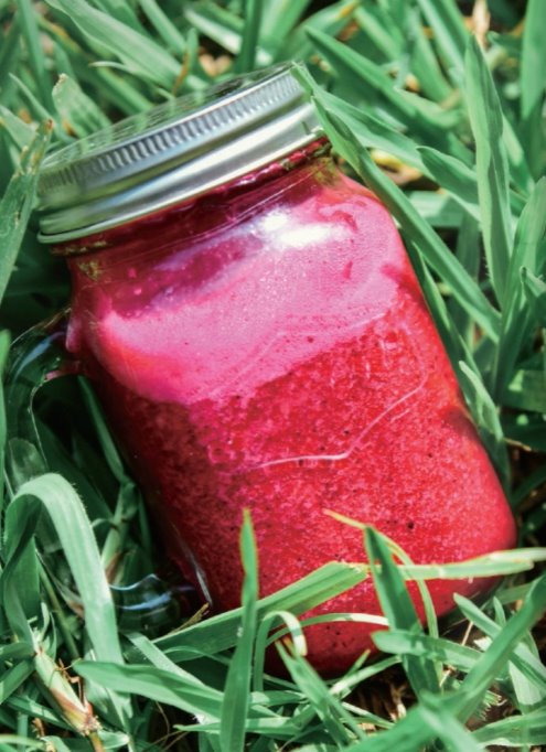 檸香紅龍果汁。