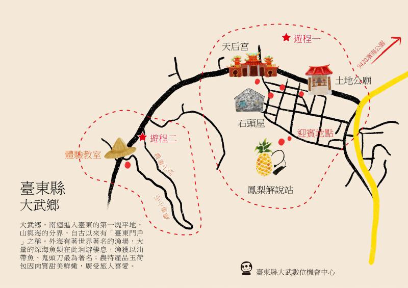 DOC學員作品，根據輔導團設計講師提供的想法和觀念所繪製的遊程地圖。