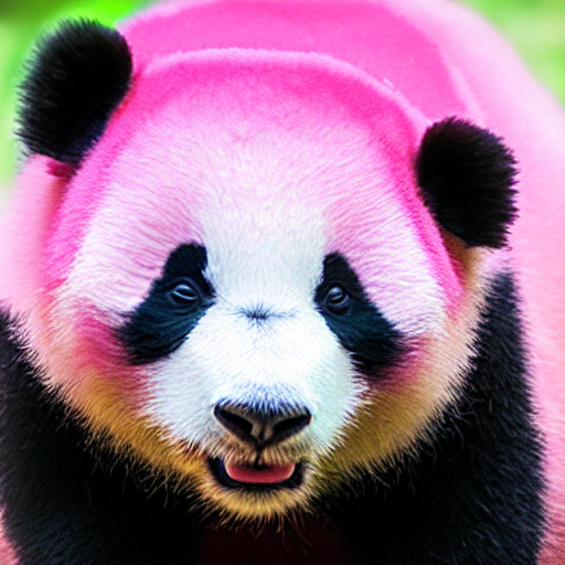 AI繪出的粉紅熊貓