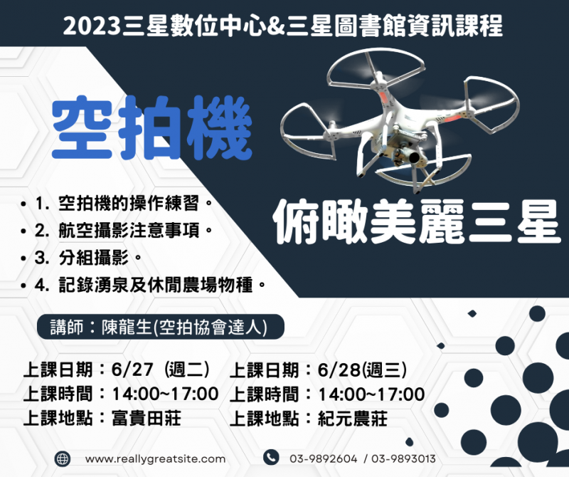 空拍機的操作練習、記錄湧泉及休閒農場物種
