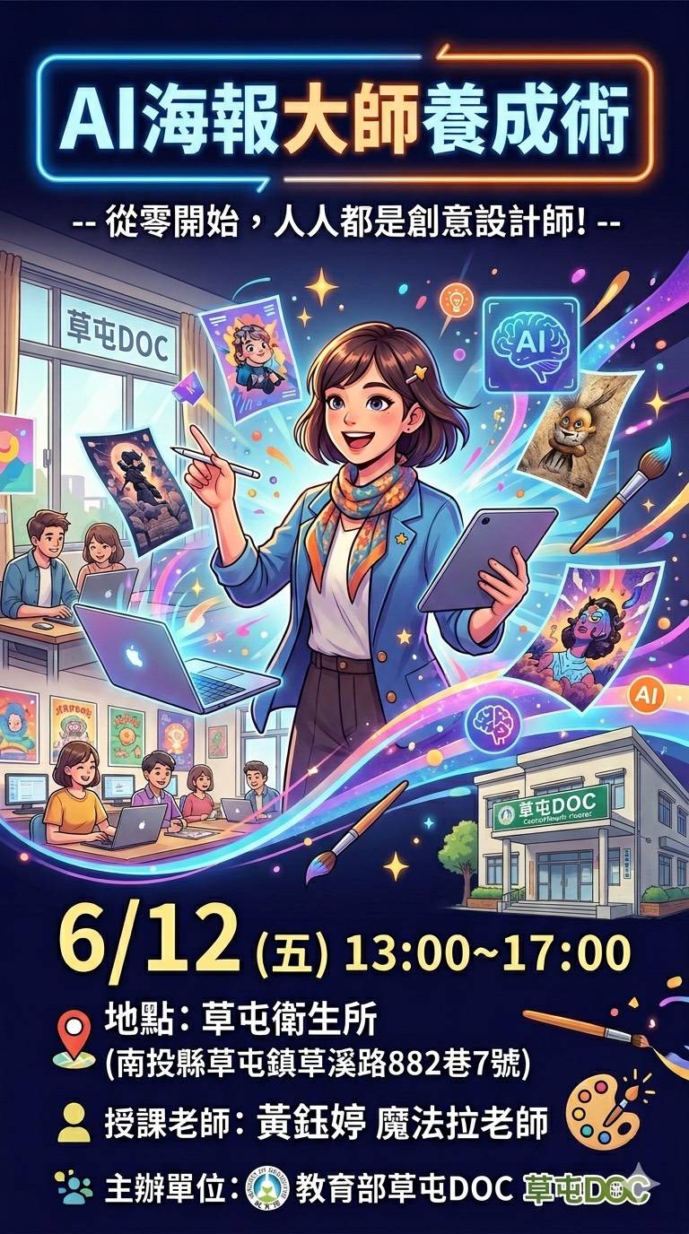 預覽圖-開課訊息 : AI 海報設計魔法課