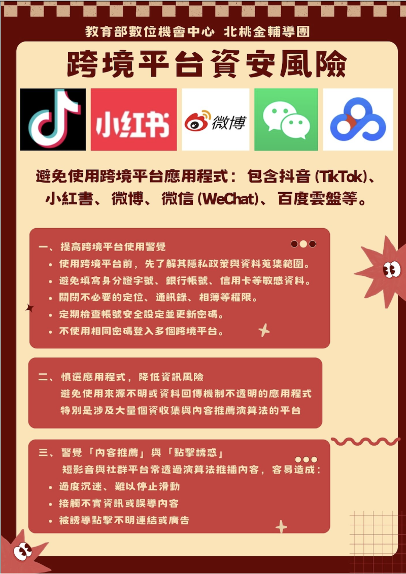 除了行動櫃檯教學外，輔導團也同步分享最新製作的資安宣導文宣，特別針對近期常見的跨平台帳號使用風險、個資外洩以及新型態網路詐騙等議題進行說明，提醒大家在享受數位便利的同時，也要建立正確的資訊安全觀念。
透過這次線上交流，不僅讓各據點夥伴獲得實