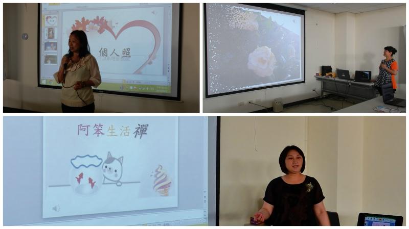 學員上台分享自己的簡報設計