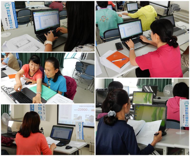 學員專注的跟著老師的步驟操作